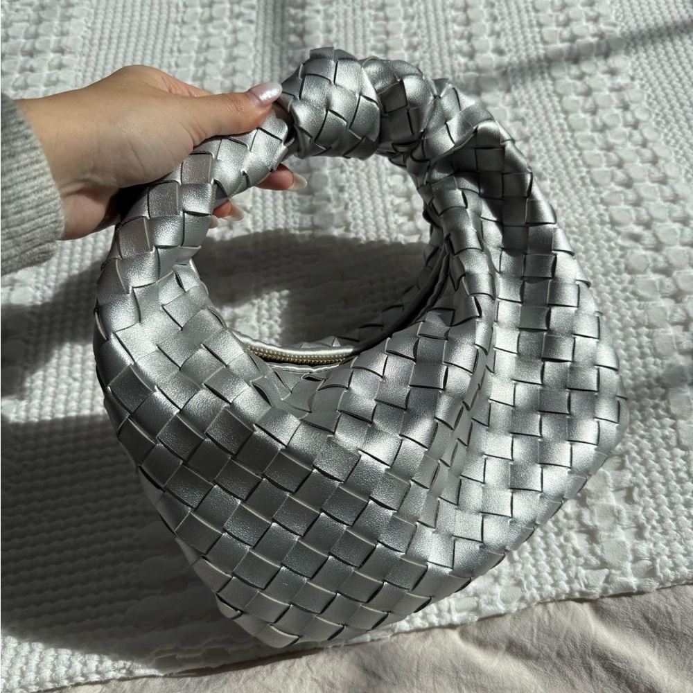 Silver Woven Handbag